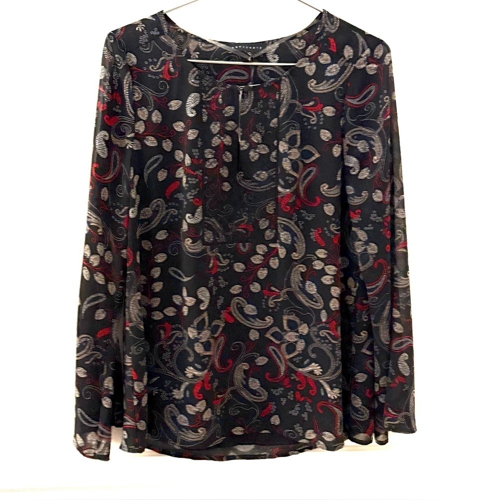 NWT SANCTUARY Black and Red Paisley Blouse